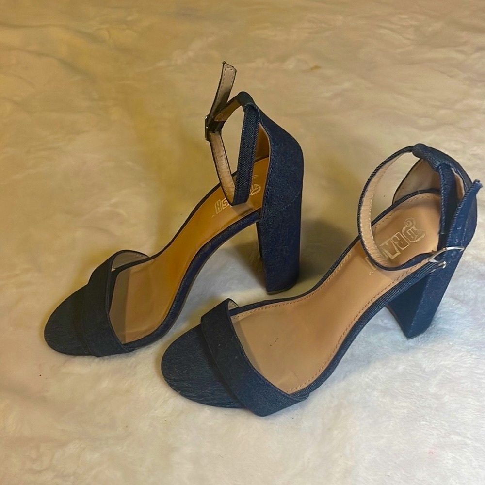 Brash Blue Denim Heels Size 7.5